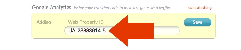 Paste Google Analytics Tracking Code