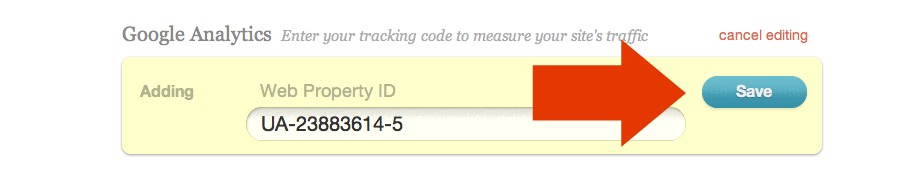 Save Google Analytics Tracking Code