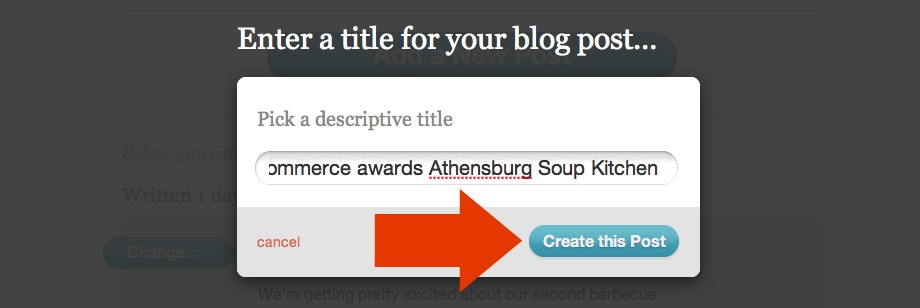 Create This Post button
