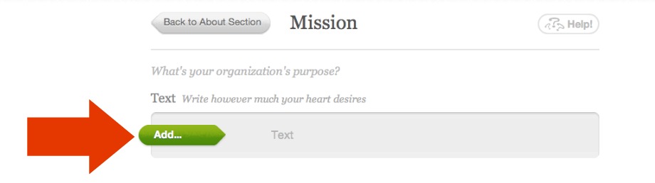 Add button for Mission section