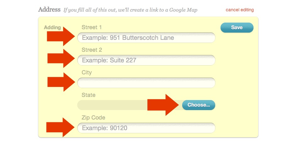 Nonprofit address fields