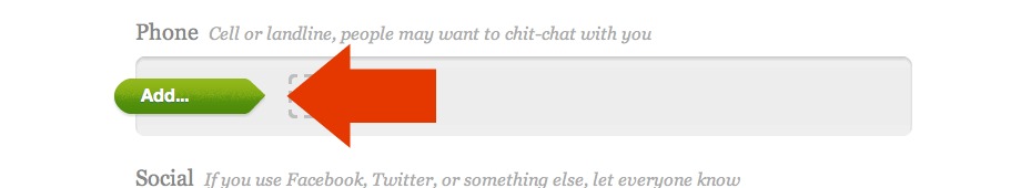 Add button for phone section