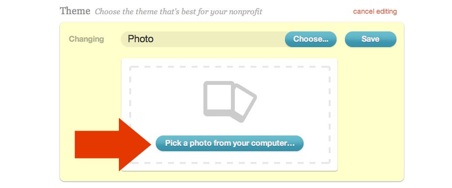 Pick a photo from your computer button