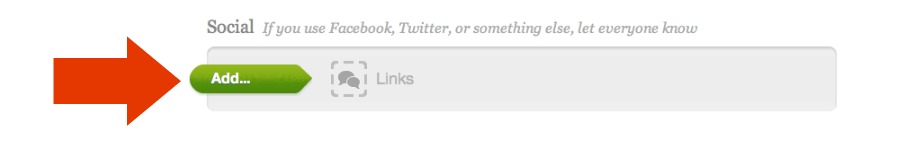 Add button for social section