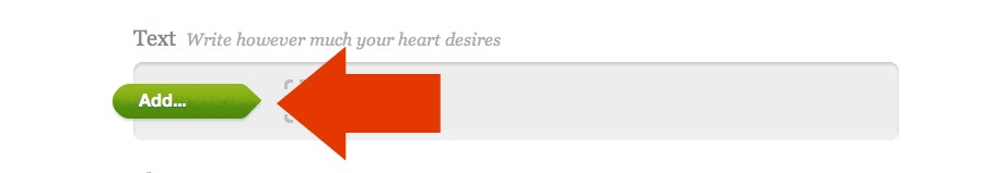 Add button for text sections