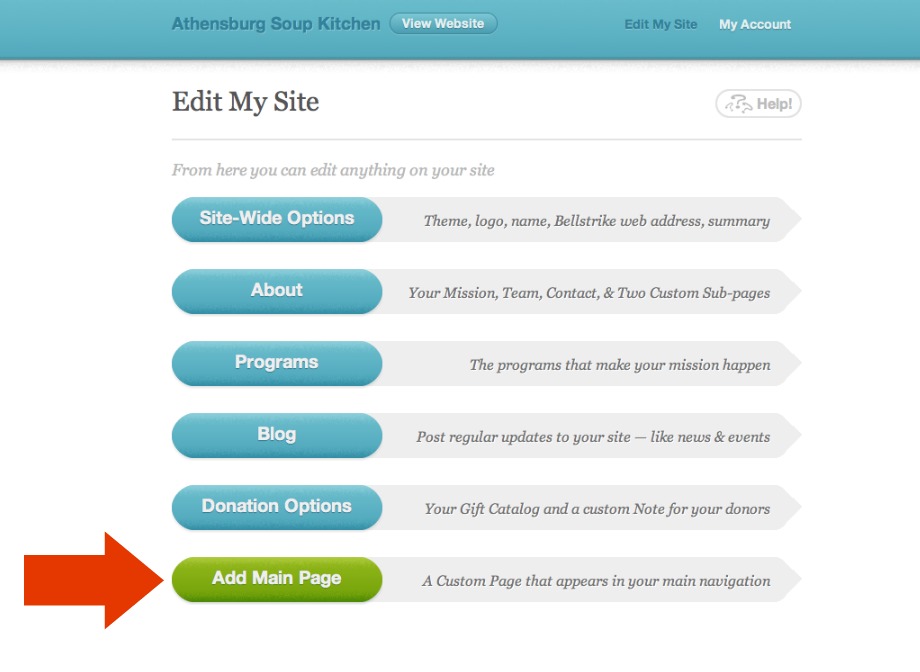 Add a Page link