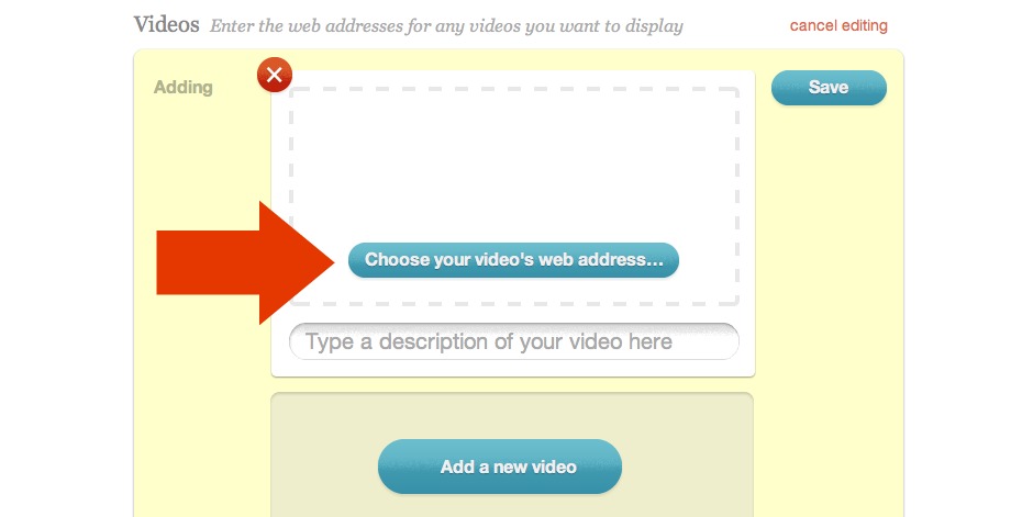 Choose Your Video's Web Address button