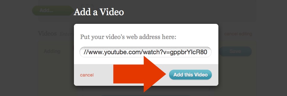 Add this Video button