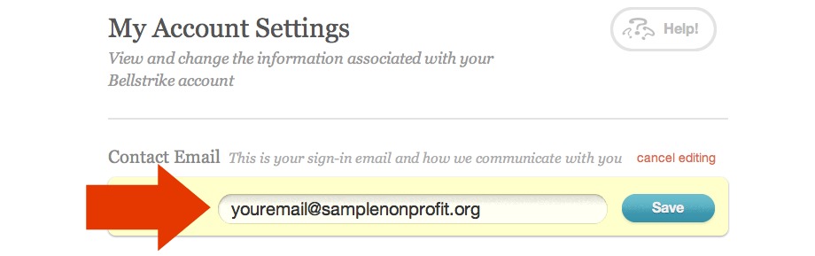 Bellstrike email address field
