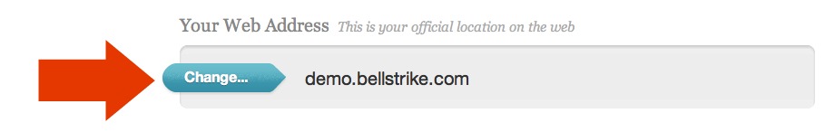 Your Web Address - Change button