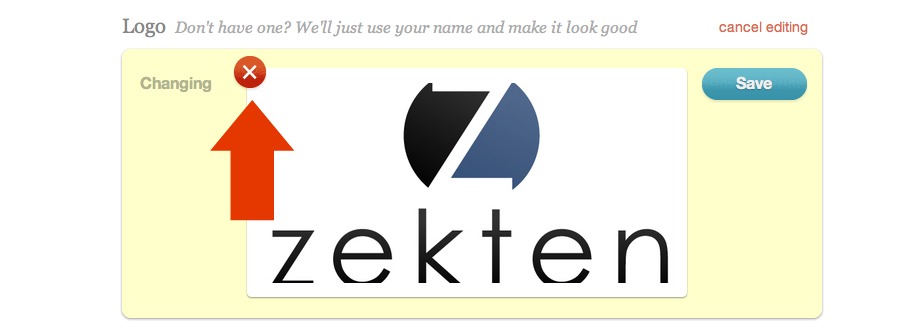 Delete button for nonprofit logo