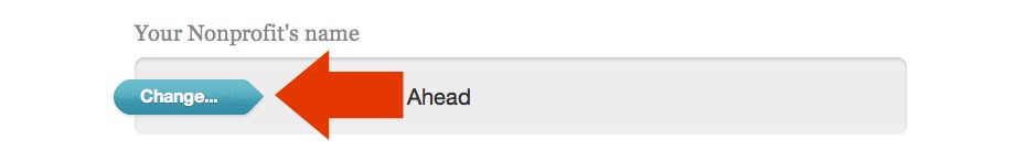 Your Nonprofit's Name - Change button