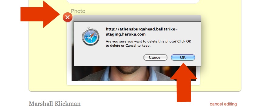 Delete button and confirm deletion of Team Member