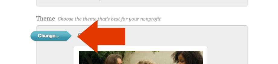 Change button on Theme section