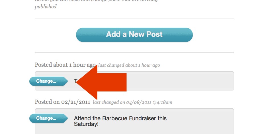 Change button for blog post