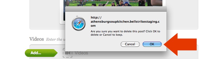 Confirm deletion