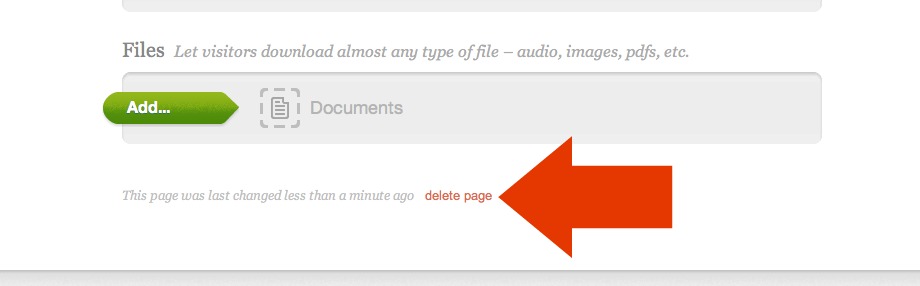 Delete Page link