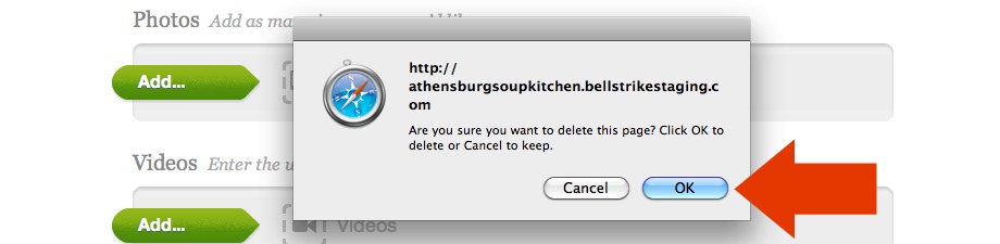 Confirmation of deletion
