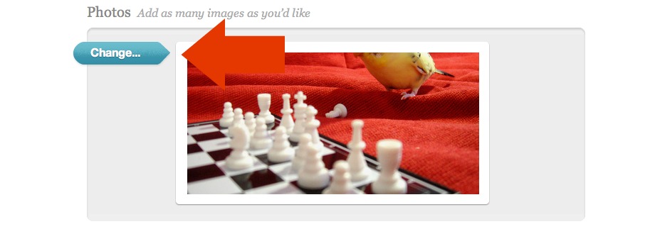 Change button for photos, videos, or files