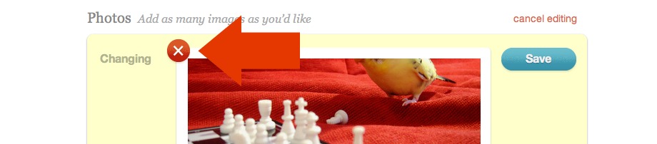 Red delete button