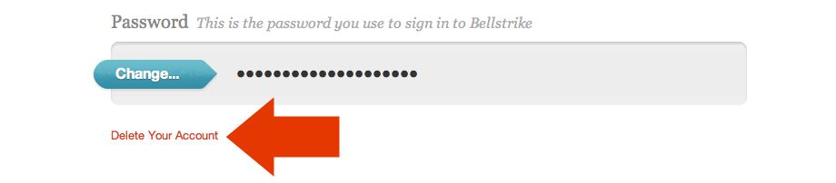 Delete Your Account link