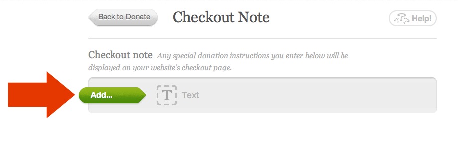Text area for giving instructions to donors