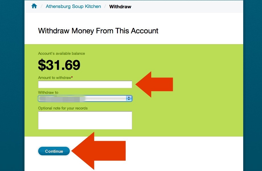 WePay.com bank transfer amount field