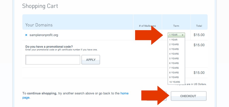 Hover.com yearly purchase option