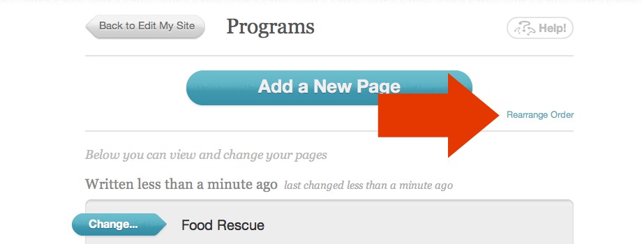 Rearrange Order button on Programs page