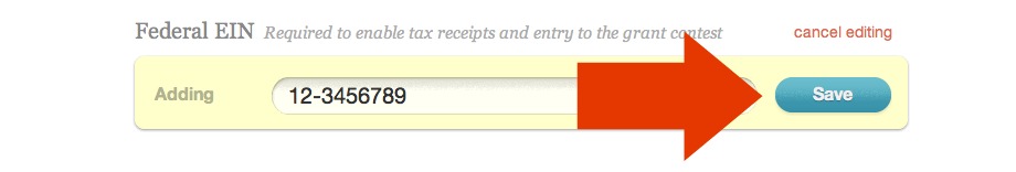 Bellstrike EIN save button